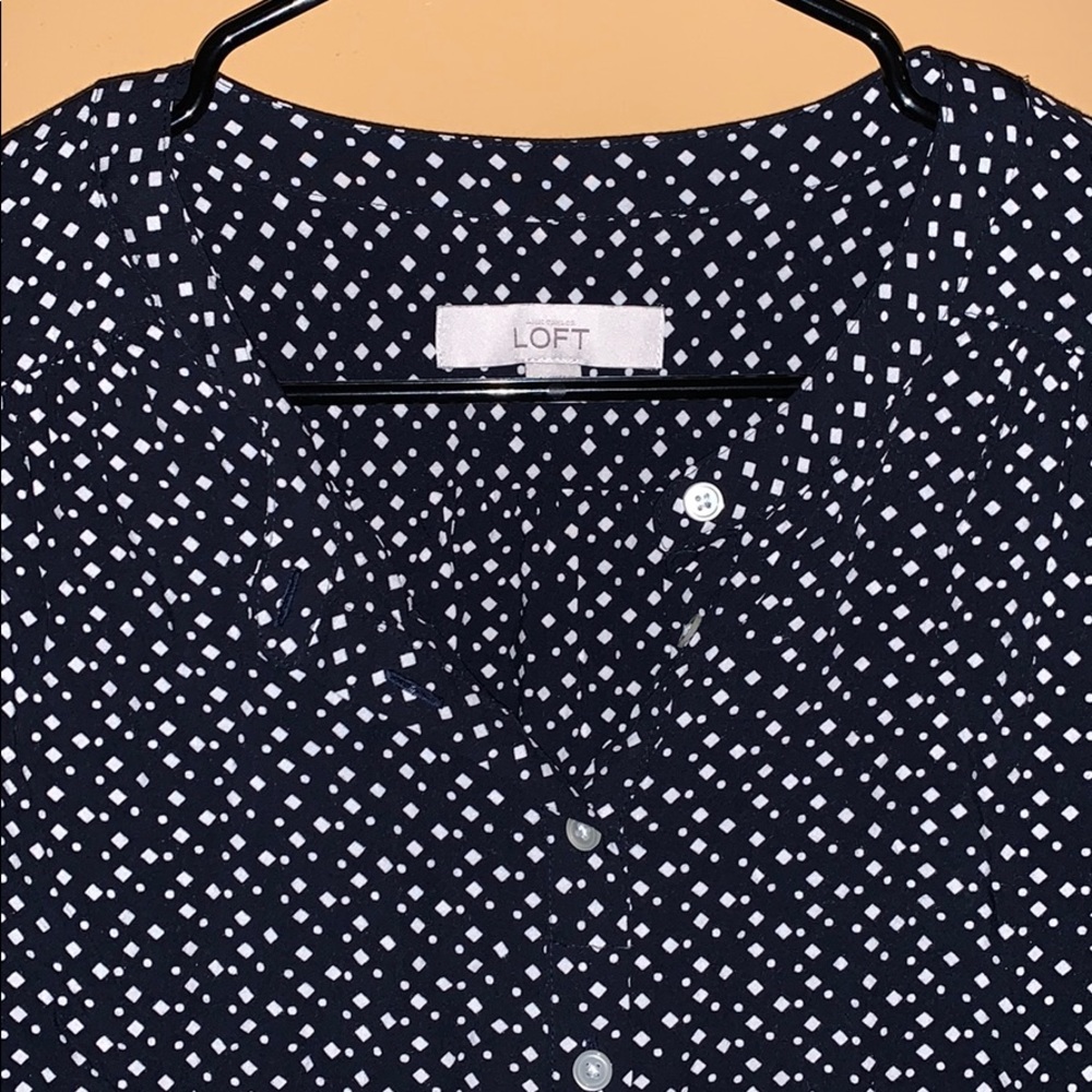 NEVER WORN loft Polk dot button up - Picture 2 of 3